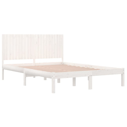 Bedframe Massief Grenenhout 200 x 200 cm Wit