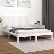 Bedframe massief grenenhout wit 200x200 cm