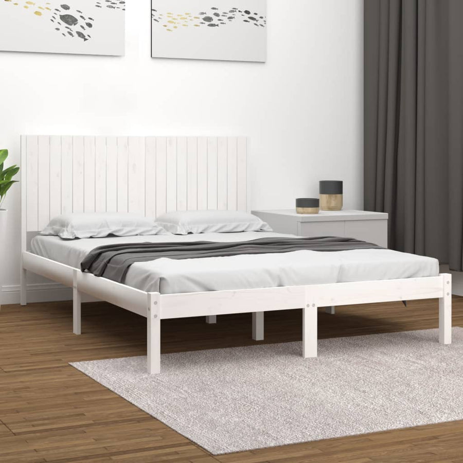 Bedframe Massief Grenenhout 200 x 200 cm Wit