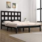 Solid pine wood bed frame black 140x190 cm