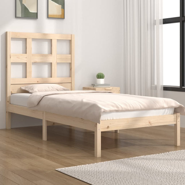 Bedframe Massief Grenenhout 100 x 200 cm Naturel