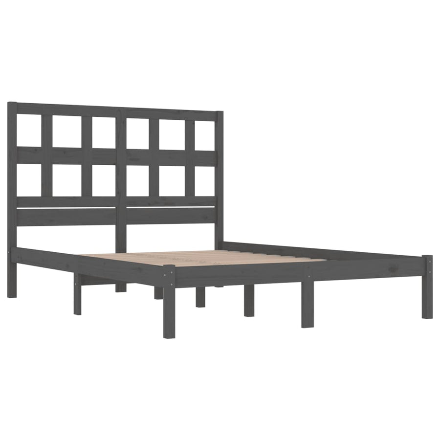 Bedframe Massief Grenenhout 200 x 200 cm Grijs