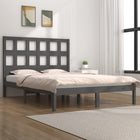 Bedframe massief grenenhout grijs 200x200 cm