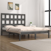 Bedframe massief grenenhout grijs 200x200 cm