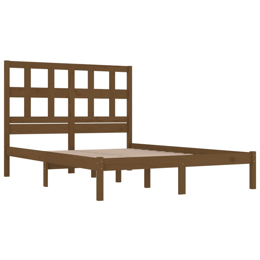 Bedframe Massief Grenenhout 200 x 200 cm Honingbruin