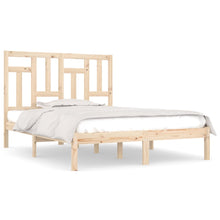 Bedframe Massief Hout 135 x 190 cm Naturel