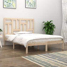 Bedframe Massief Hout 135 x 190 cm Naturel