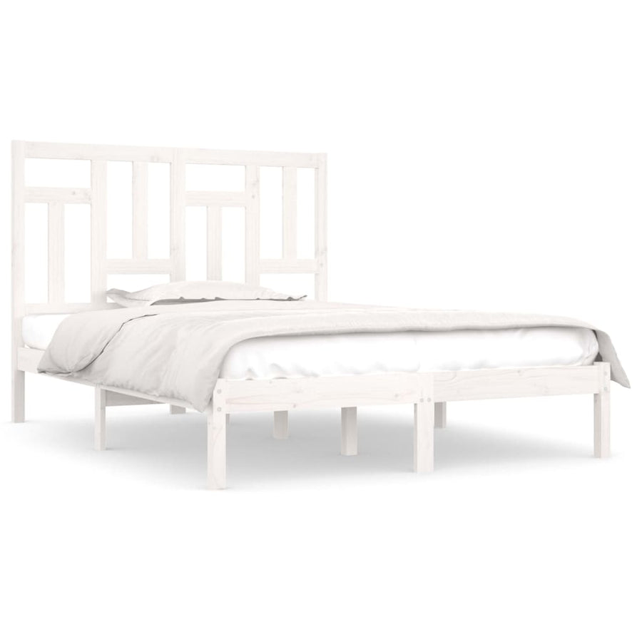 Bedframe Massief Grenenhout 140 x 190 cm Wit