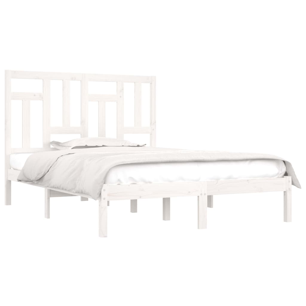 Bedframe Massief Grenenhout 140 x 190 cm Wit