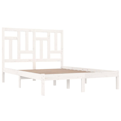 Bedframe Massief Grenenhout 140 x 190 cm Wit