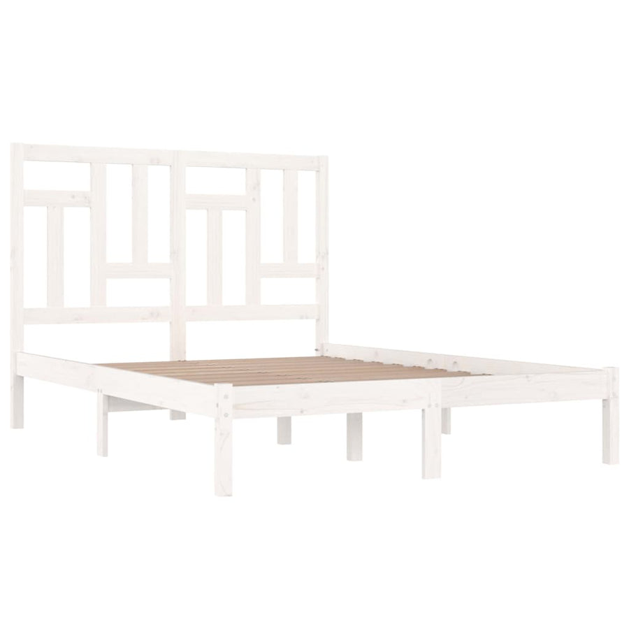 Bedframe Massief Grenenhout 140 x 190 cm Wit