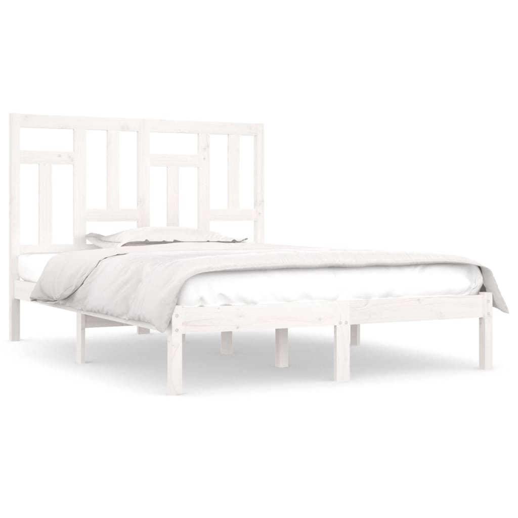 Bedframe Massief Grenenhout 140 x 200 cm Wit
