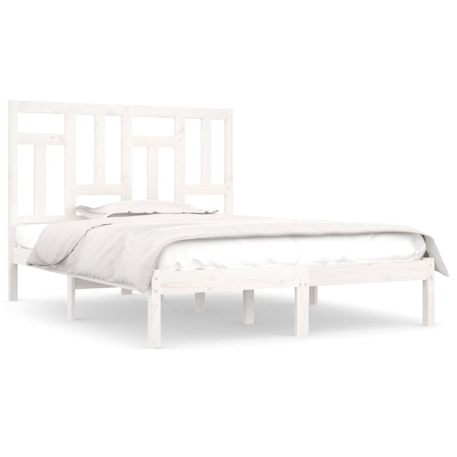 Bedframe Massief Grenenhout 140 x 200 cm Wit