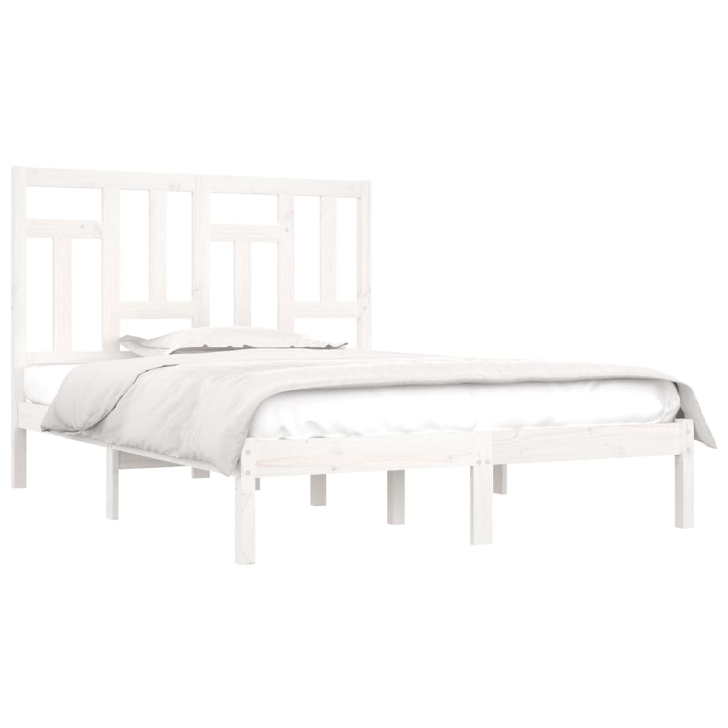 Bedframe Massief Grenenhout 140 x 200 cm Wit