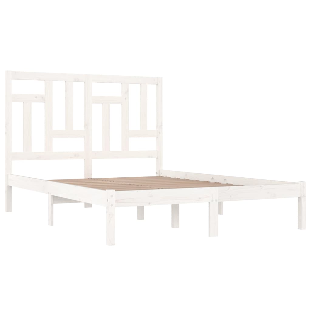 Bedframe Massief Grenenhout 140 x 200 cm Wit