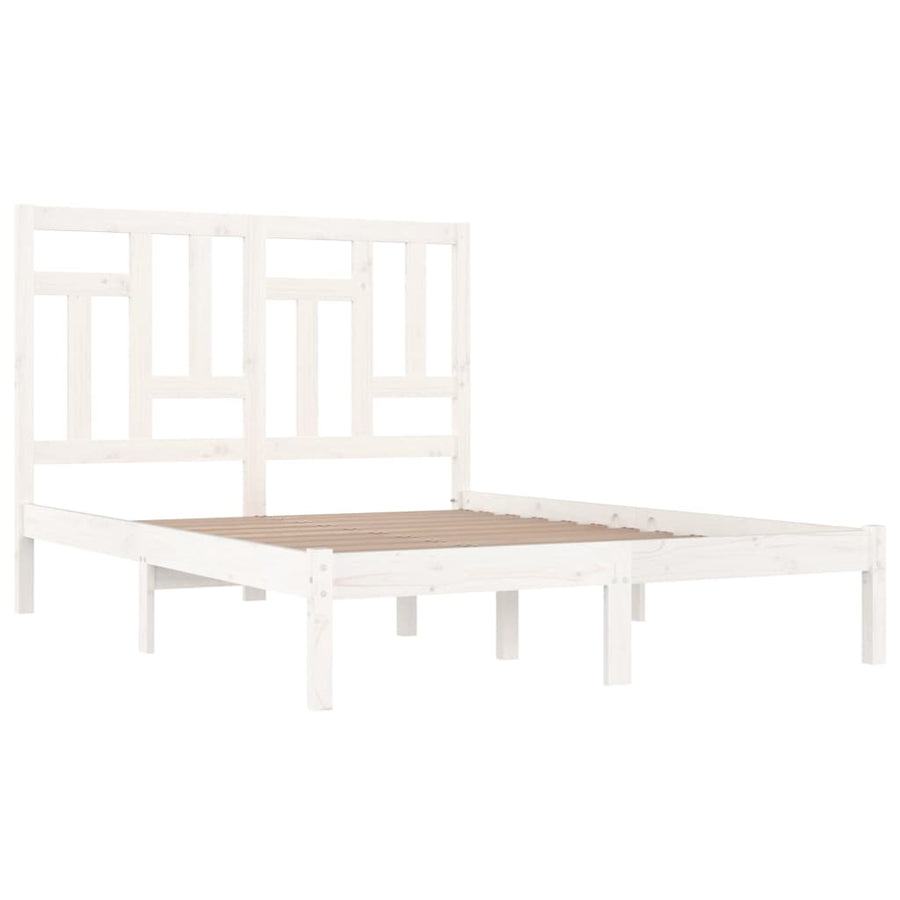 Bedframe Massief Grenenhout 140 x 200 cm Wit