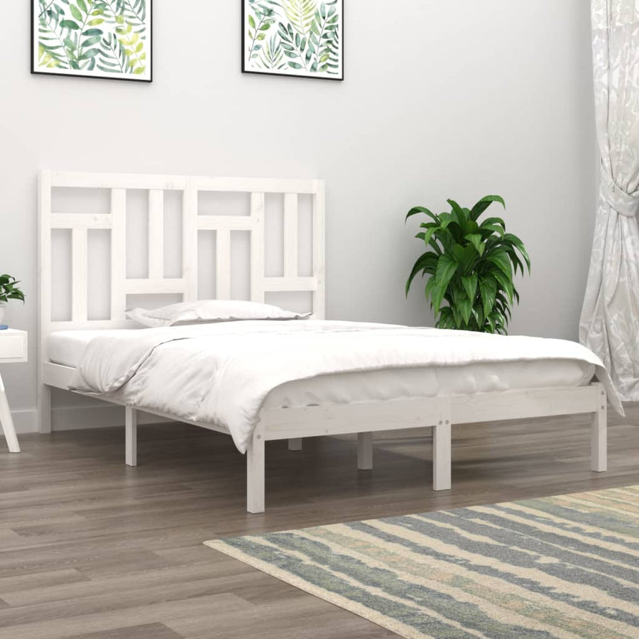 Bedframe Massief Grenenhout 140 x 200 cm Wit