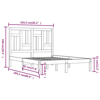 Bedframe Massief Grenenhout 160 x 200 cm Naturel