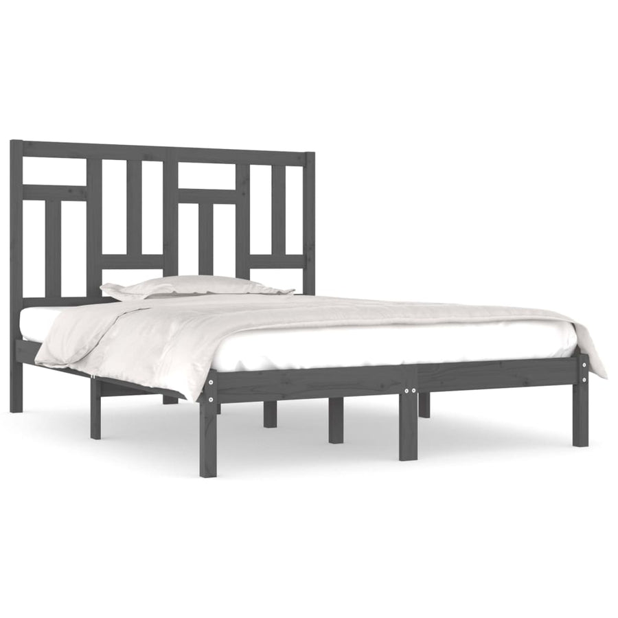 Bedframe Massief Grenenhout 200 x 200 cm Grijs