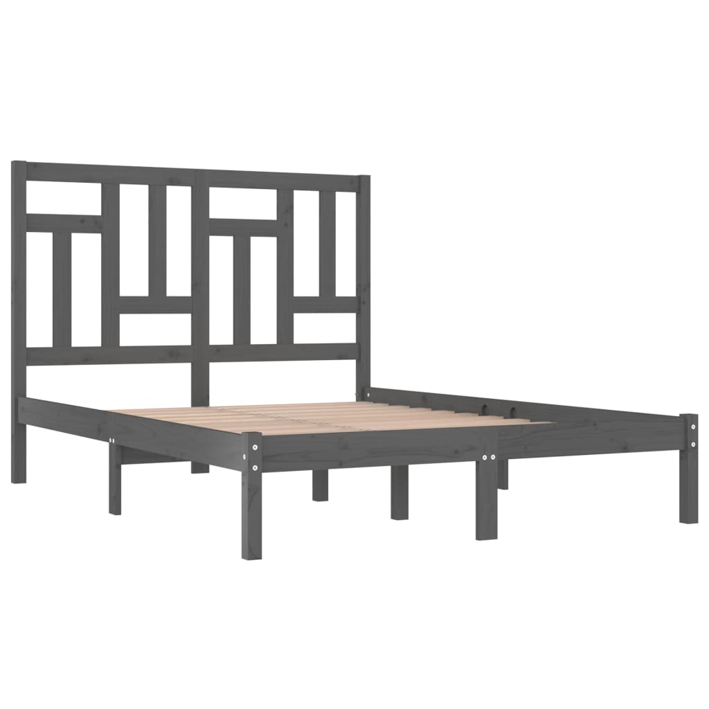 Bedframe Massief Grenenhout 200 x 200 cm Grijs