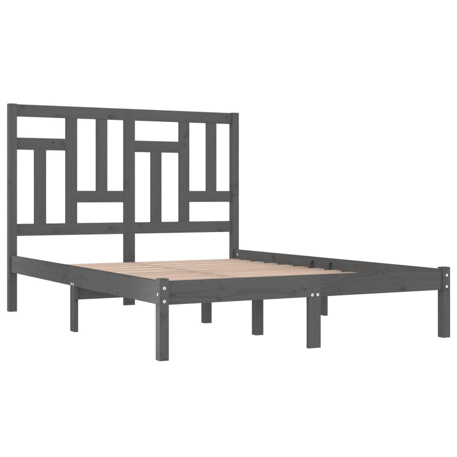 Bedframe Massief Grenenhout 200 x 200 cm Grijs