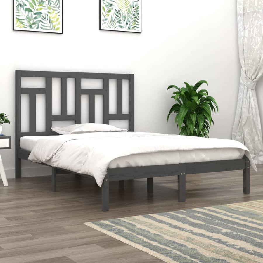 Bedframe Massief Grenenhout 200 x 200 cm Grijs