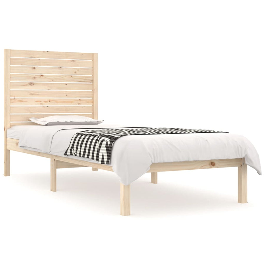 Bedframe massief hout 75x190 cm 75 x 190 cm Naturel