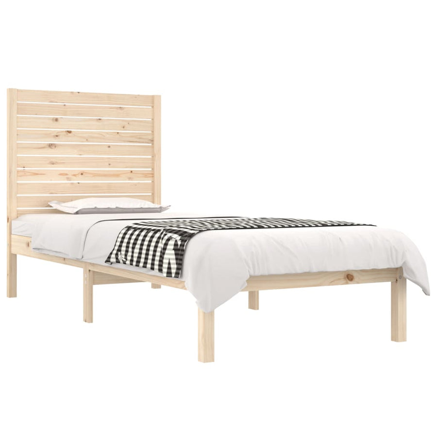 Bedframe massief hout 75x190 cm 75 x 190 cm Naturel
