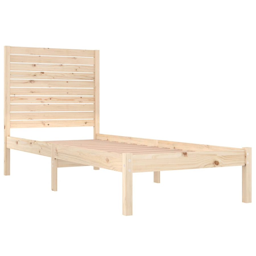 Bedframe massief hout 75x190 cm 75 x 190 cm Naturel