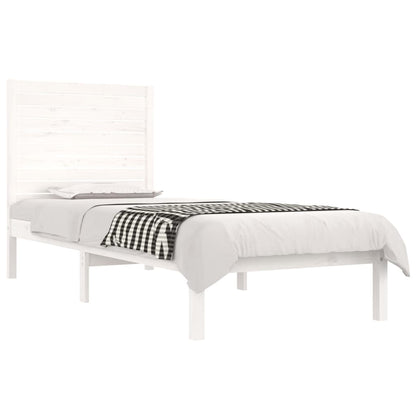 Bedframe Massief Hout 75 x 190 cm Wit