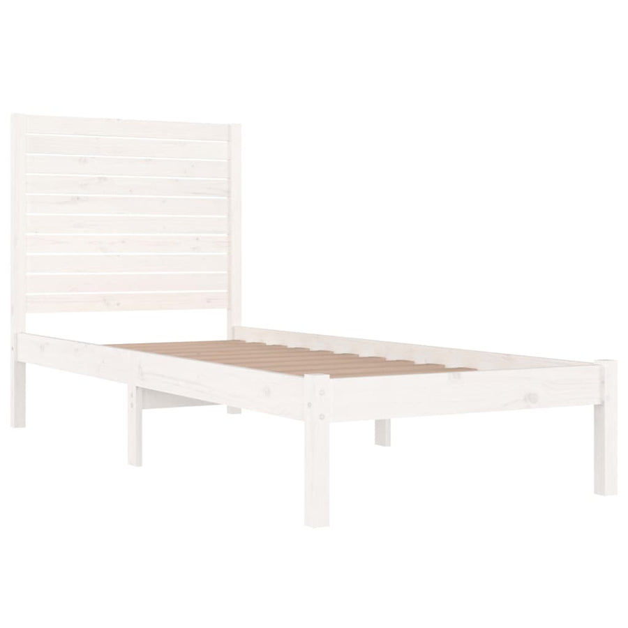 Bedframe Massief Hout 75 x 190 cm Wit