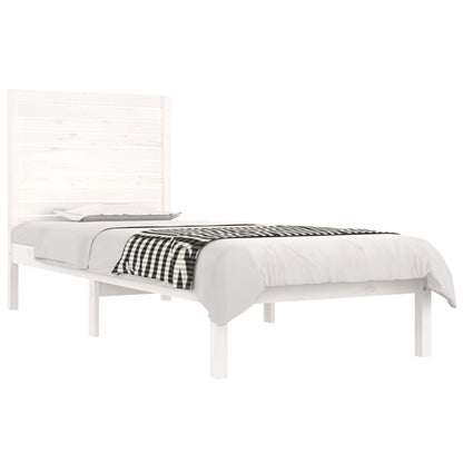 Bedframe massief hout wit 90x190 cm