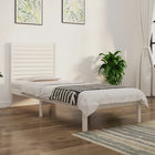 Bedframe massief grenenhout wit 90x190 cm