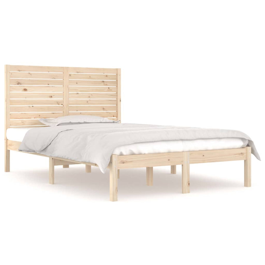 Bedframe Massief Hout 120 x 190 cm Naturel