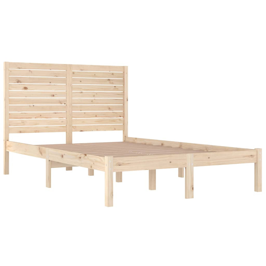 Bedframe Massief Hout 120 x 190 cm Naturel
