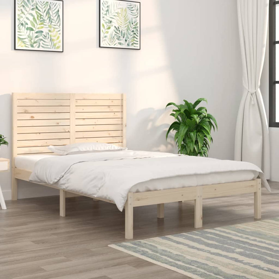 Bedframe Massief Hout 120 x 190 cm Naturel