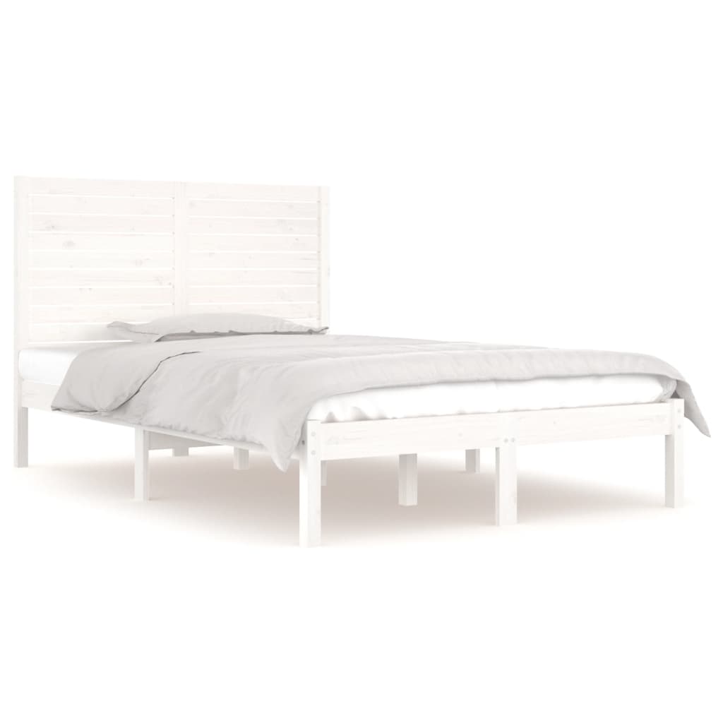Bedframe Massief Hout 120 x 190 cm Wit