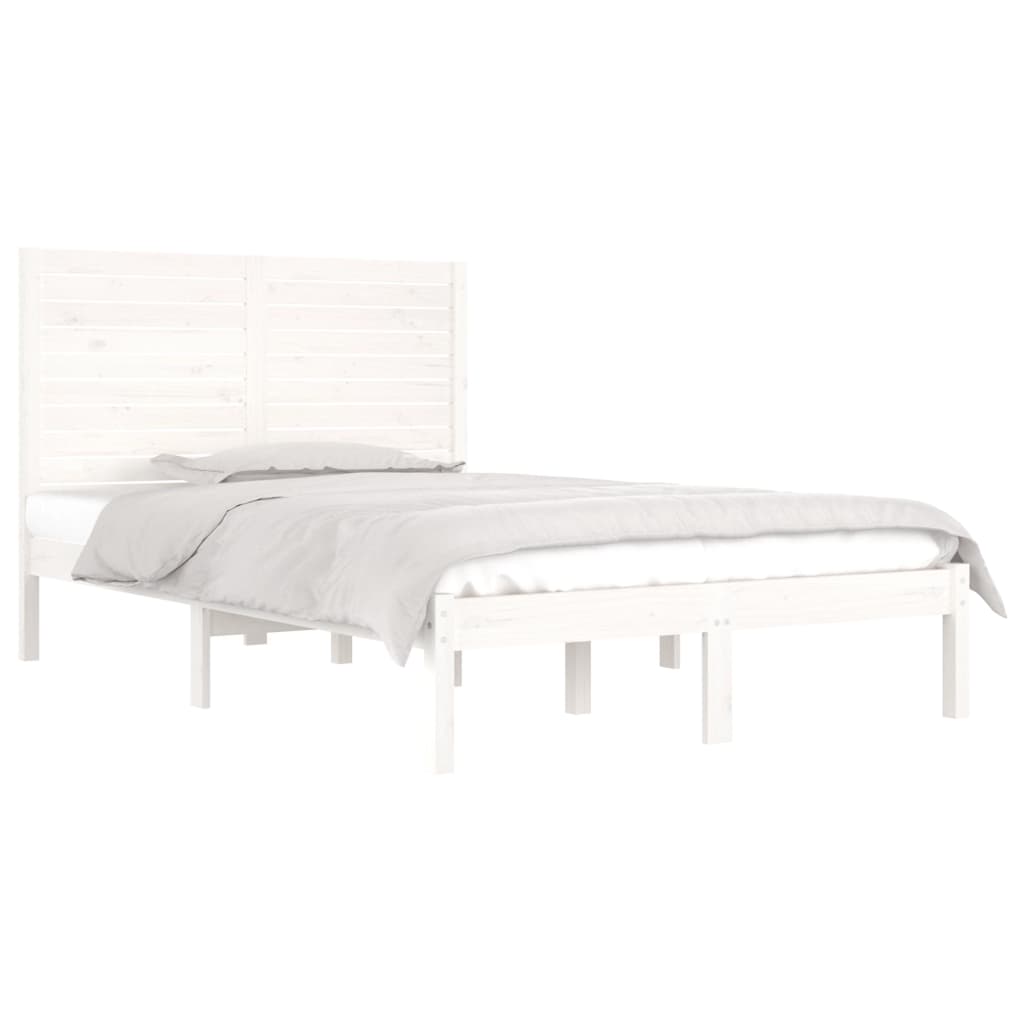 Bedframe Massief Hout 120 x 190 cm Wit