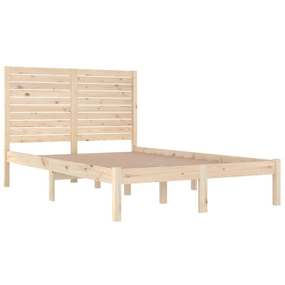 Bedframe Massief Hout 140 x 190 cm Naturel