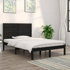 Bedframe massief hout zwart 140x190 cm
