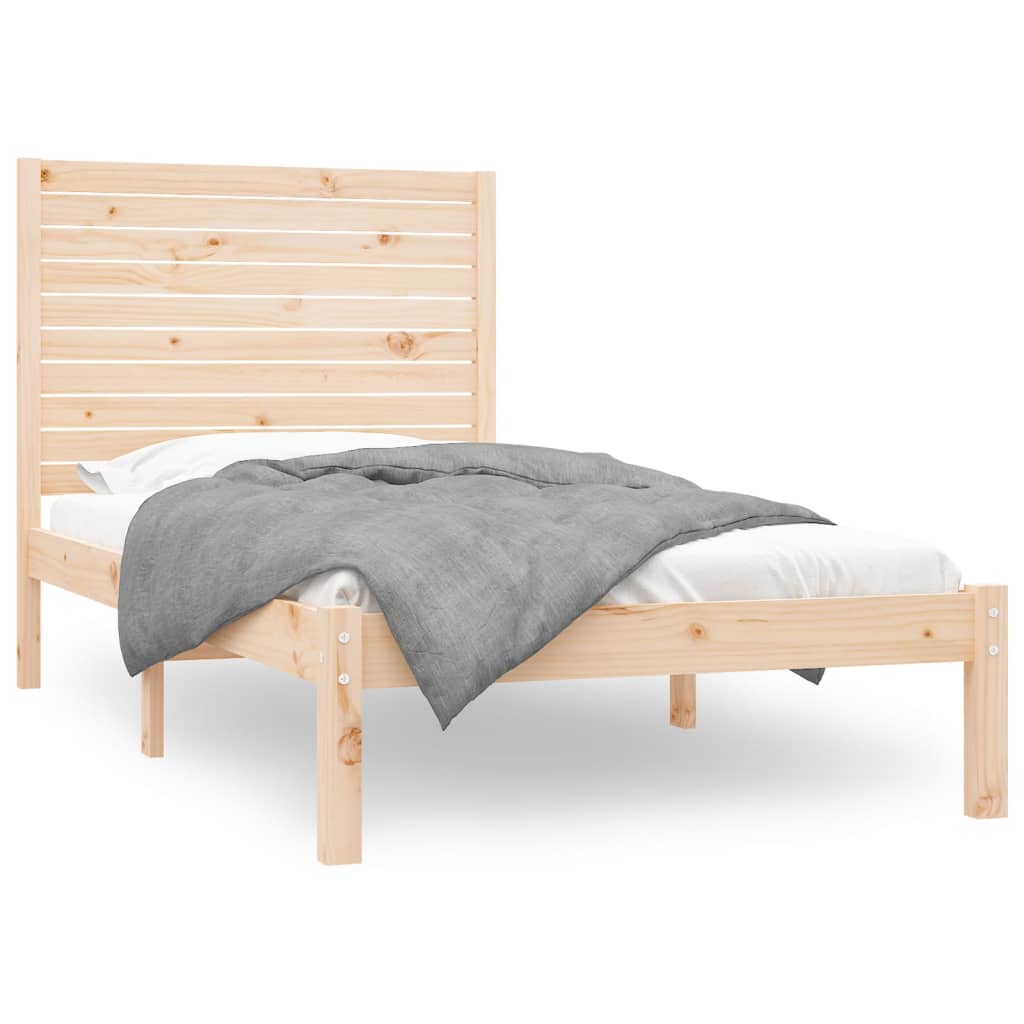 Bedframe Massief Hout 90 x 200 cm Naturel