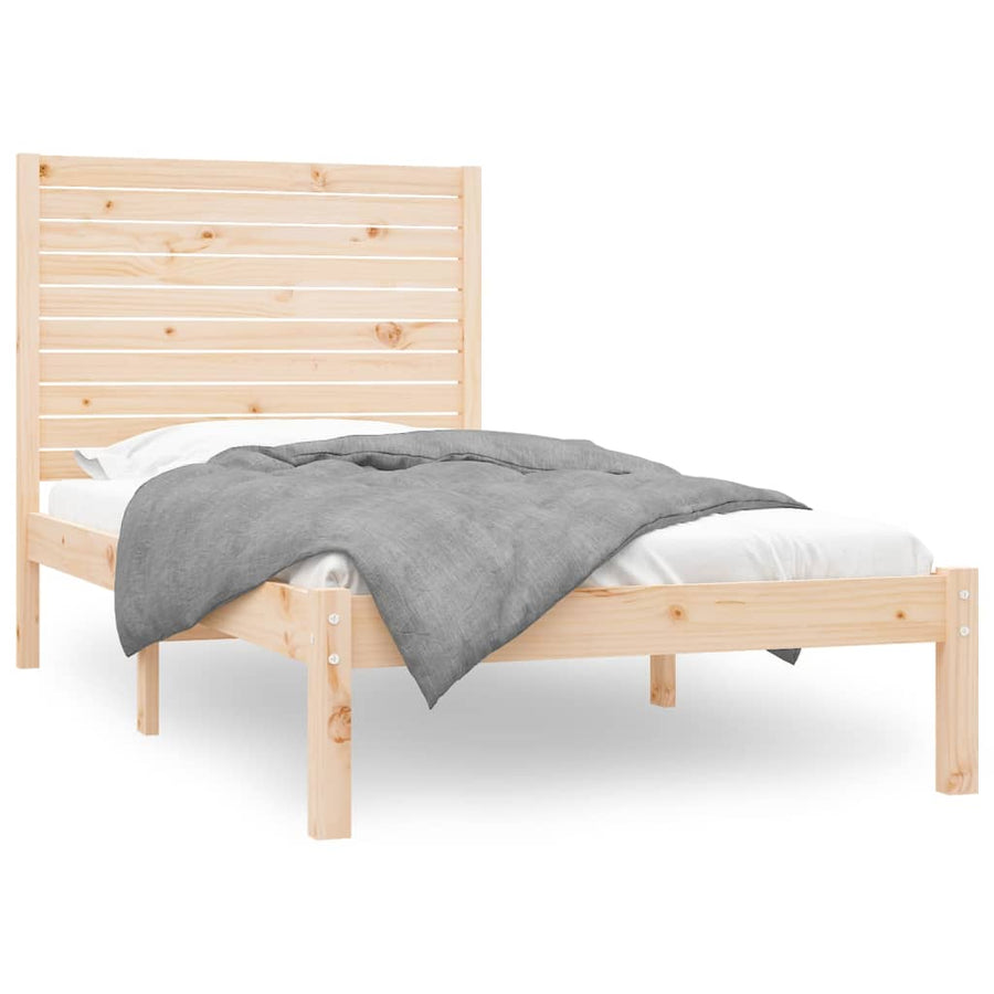 Bedframe Massief Hout 90 x 200 cm Naturel