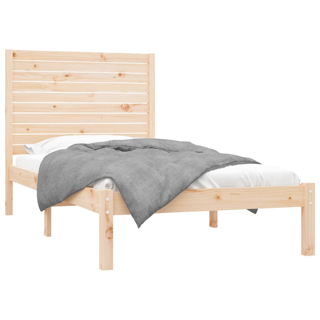 Bedframe Massief Hout 90 x 200 cm Naturel