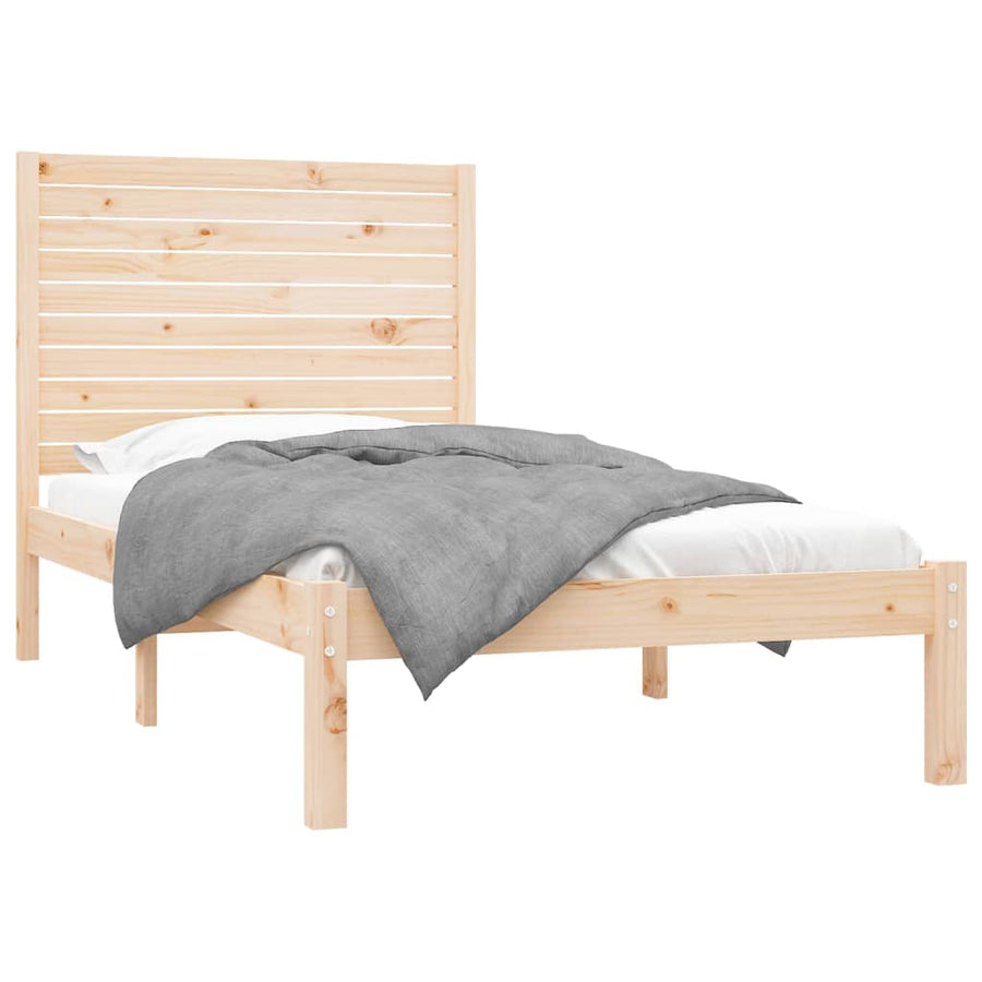Bedframe Massief Hout 90 x 200 cm Naturel