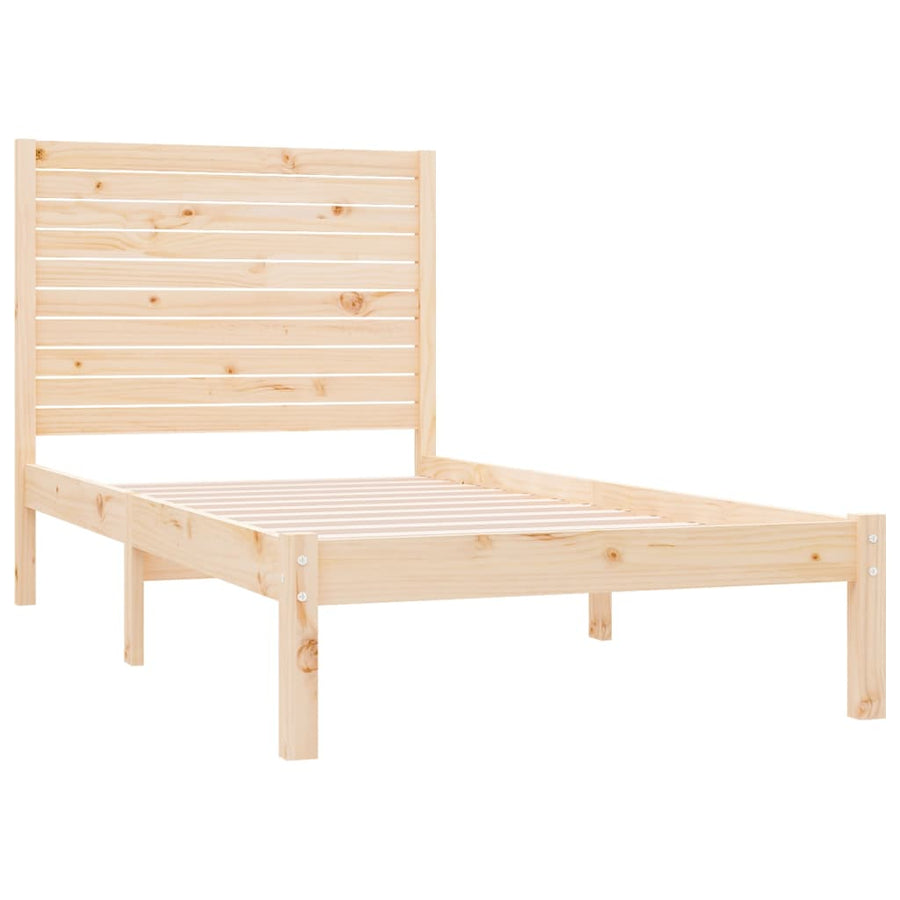 Bedframe Massief Hout 90 x 200 cm Naturel