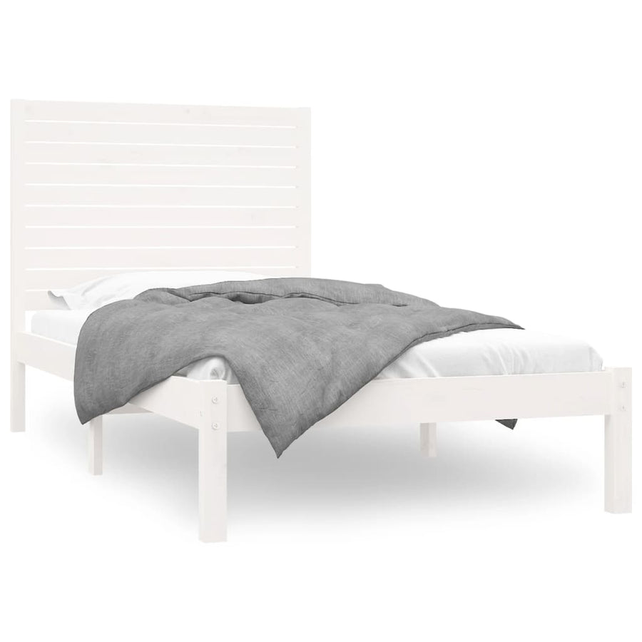 Bedframe Massief Hout 90 x 200 cm Wit