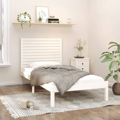 Bedframe Massief Hout 90 x 200 cm Wit