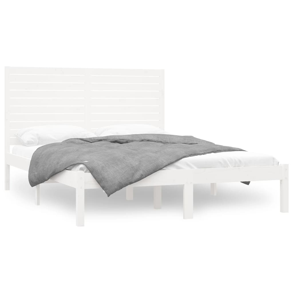 Bedframe Massief Hout 120 x 200 cm Wit