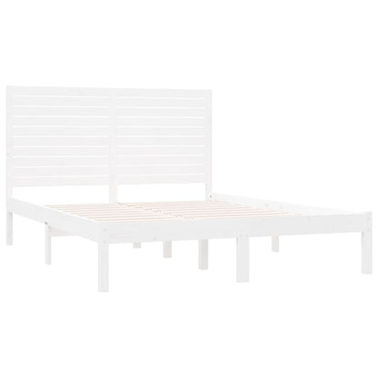Bedframe Massief Hout 120 x 200 cm Wit