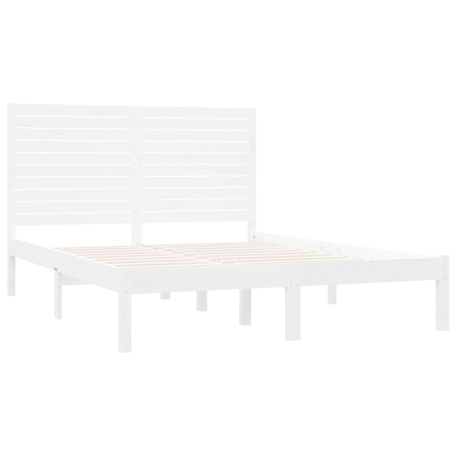 Bedframe Massief Hout 120 x 200 cm Wit